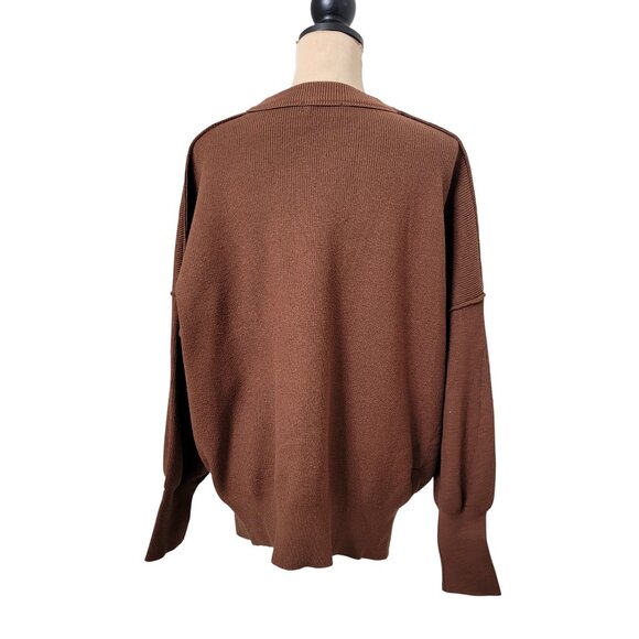 Efan Size L Chocolate Brown Oversized Drop Shoulder Sweater, Exc. Used Cond. - Picture 7 of 15